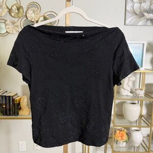 Vintage Andrea Behar Black Beaded Top